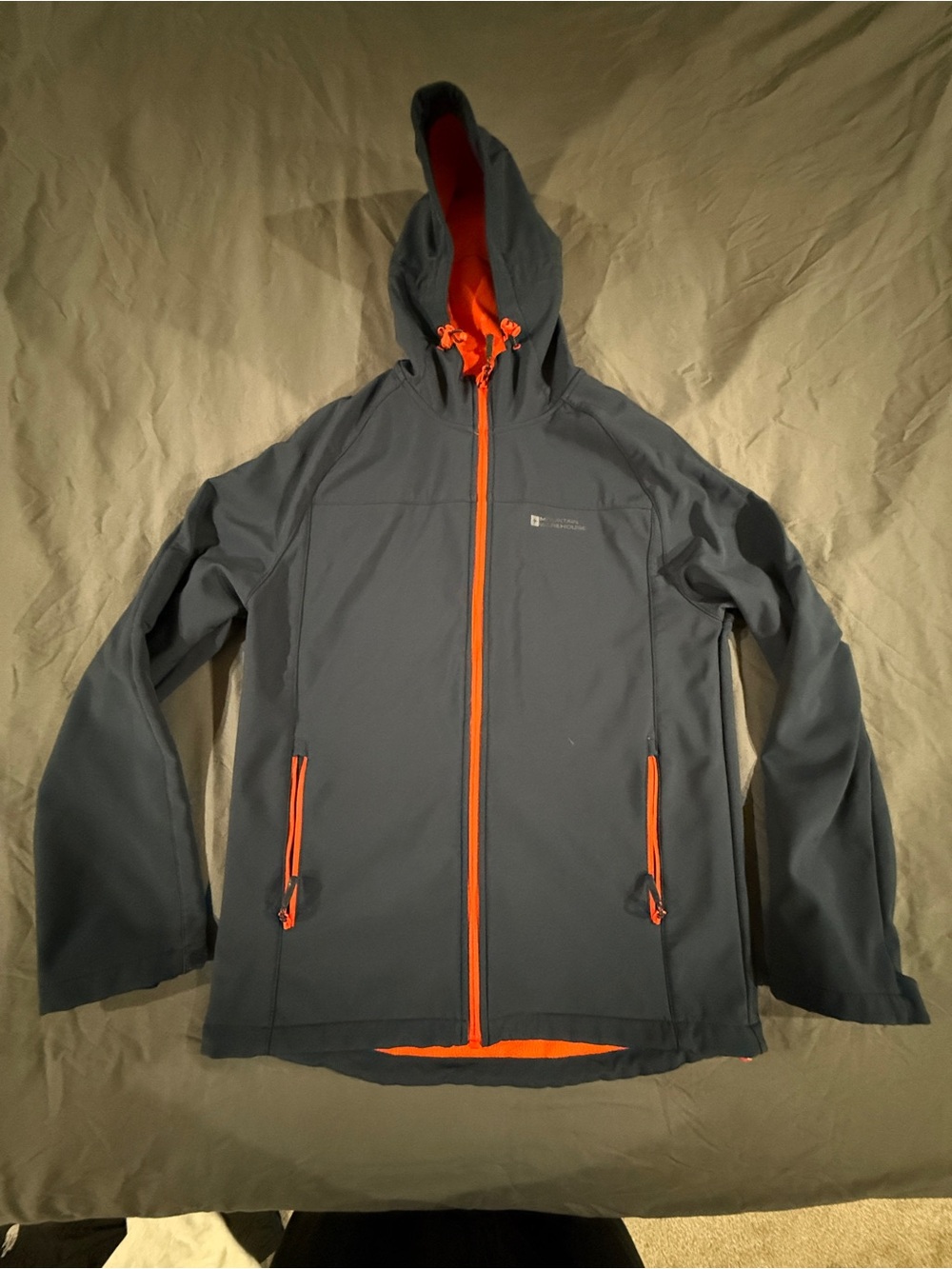 Mountain Warehouse Lightweight Hooded Jacket in Navy with Orange Trim